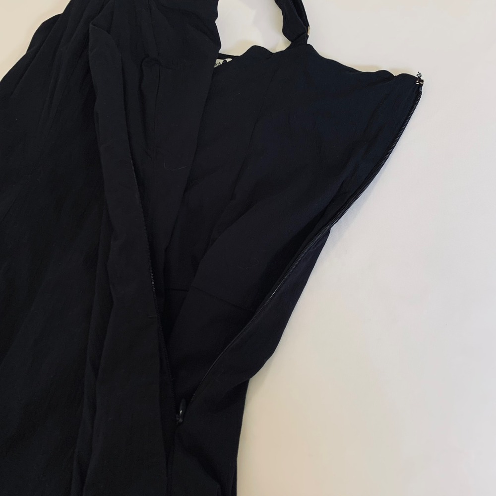 Abercrombie Fitch Dress Mila Bubble Hem Mini XL Black Square Neck Coquette Chic - Picture 7 of 12